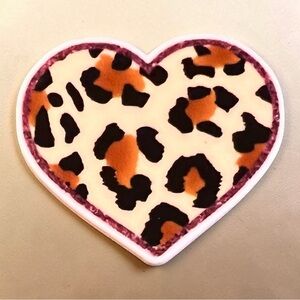 NEW Leopard Print Heart Lapel Pin